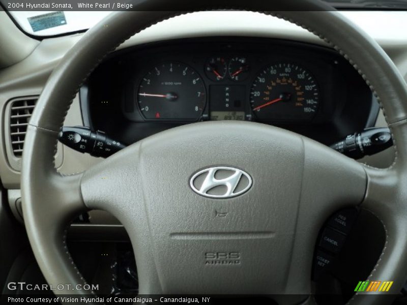 White Pearl / Beige 2004 Hyundai Sonata