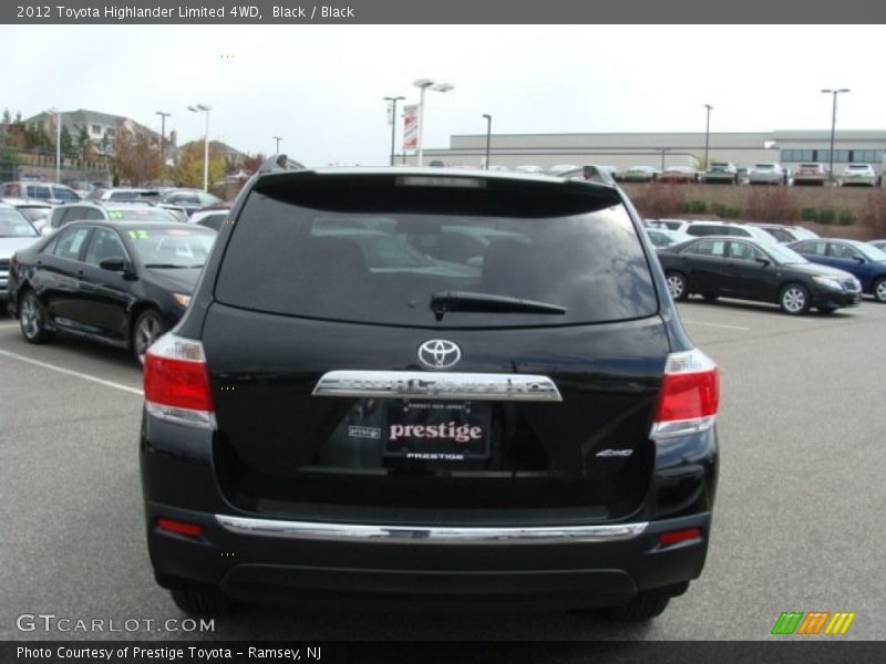 Black / Black 2012 Toyota Highlander Limited 4WD