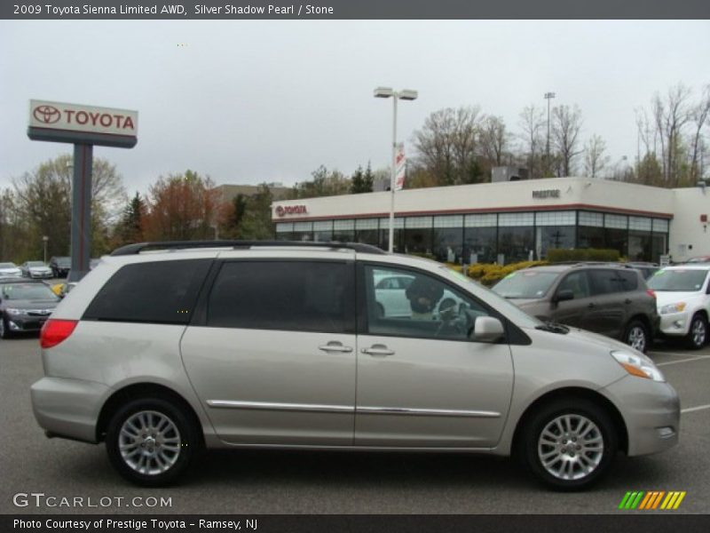 Silver Shadow Pearl / Stone 2009 Toyota Sienna Limited AWD