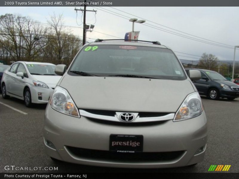 Silver Shadow Pearl / Stone 2009 Toyota Sienna Limited AWD