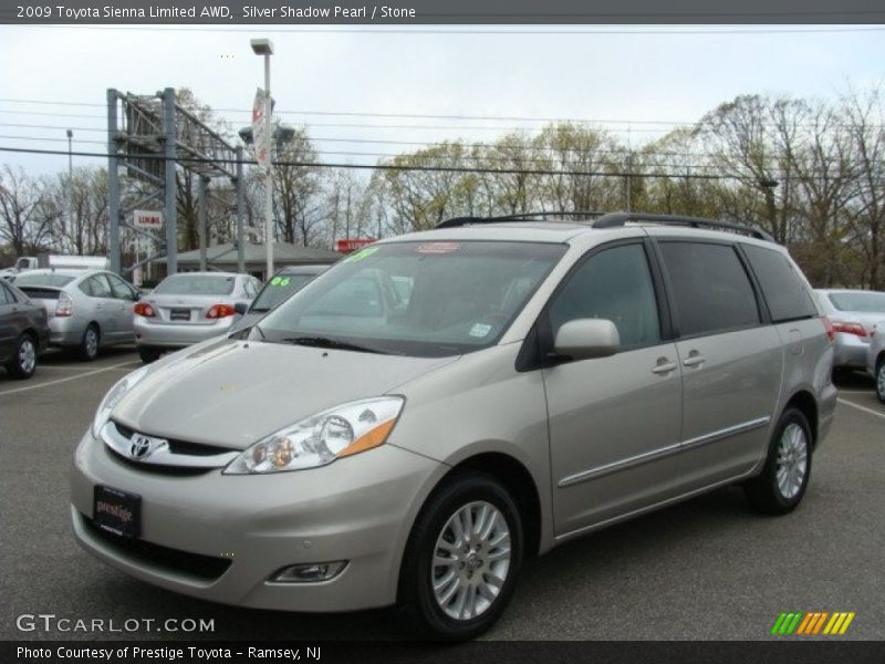 Silver Shadow Pearl / Stone 2009 Toyota Sienna Limited AWD