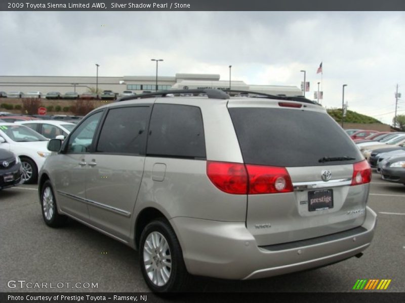 Silver Shadow Pearl / Stone 2009 Toyota Sienna Limited AWD