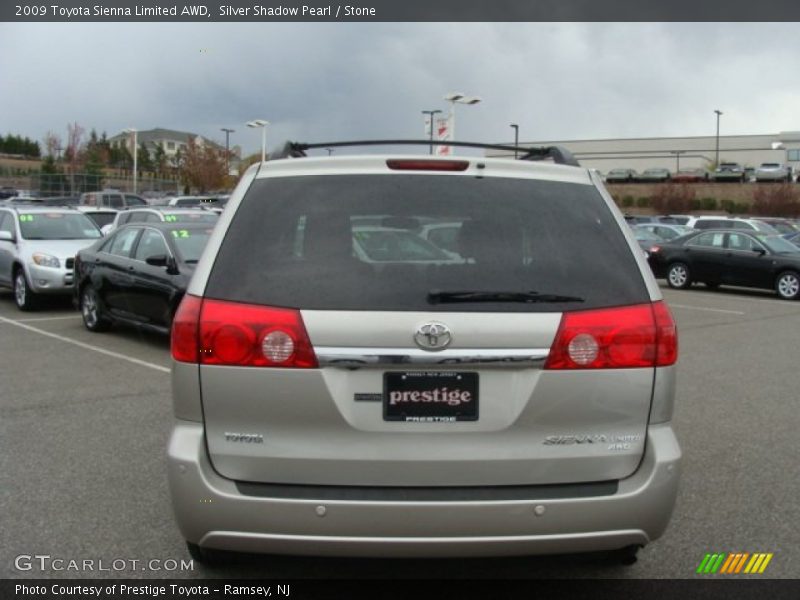 Silver Shadow Pearl / Stone 2009 Toyota Sienna Limited AWD