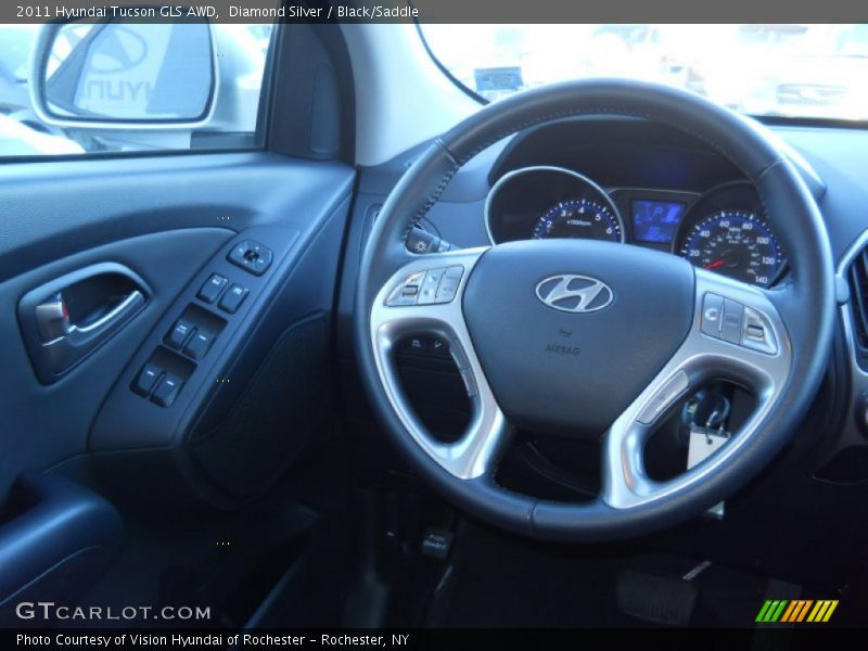 Diamond Silver / Black/Saddle 2011 Hyundai Tucson GLS AWD