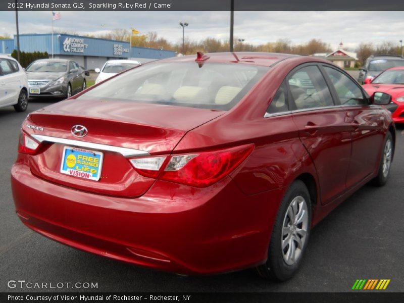 Sparkling Ruby Red / Camel 2012 Hyundai Sonata GLS