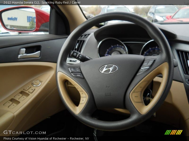 Sparkling Ruby Red / Camel 2012 Hyundai Sonata GLS