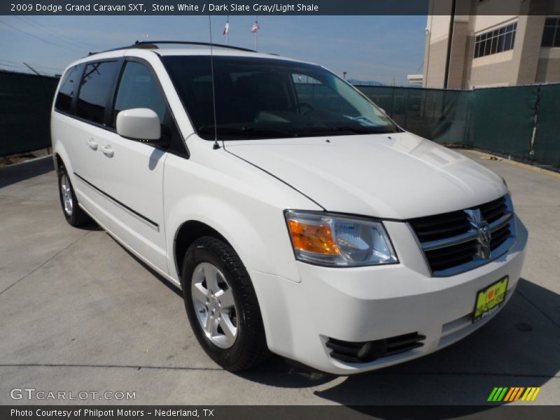 Stone White / Dark Slate Gray/Light Shale 2009 Dodge Grand Caravan SXT