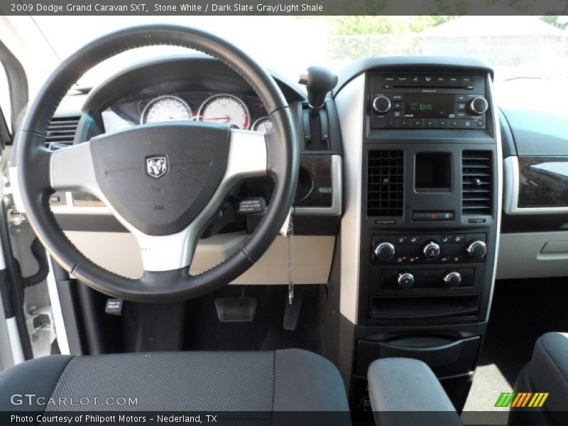 Stone White / Dark Slate Gray/Light Shale 2009 Dodge Grand Caravan SXT