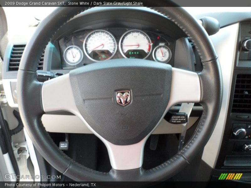 Stone White / Dark Slate Gray/Light Shale 2009 Dodge Grand Caravan SXT