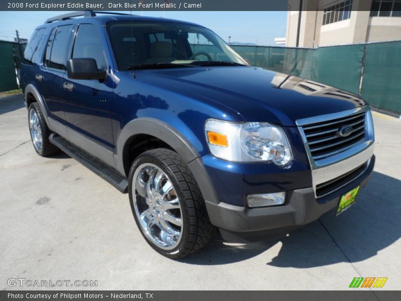 Dark Blue Pearl Metallic / Camel 2008 Ford Explorer Eddie Bauer