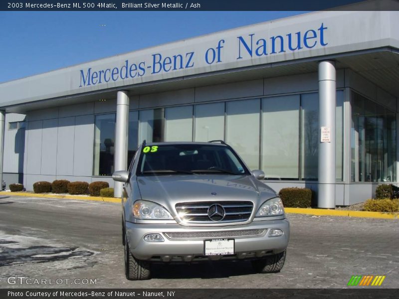 Brilliant Silver Metallic / Ash 2003 Mercedes-Benz ML 500 4Matic