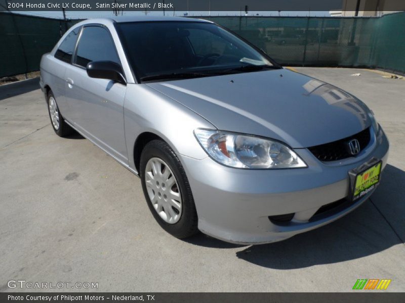 Satin Silver Metallic / Black 2004 Honda Civic LX Coupe
