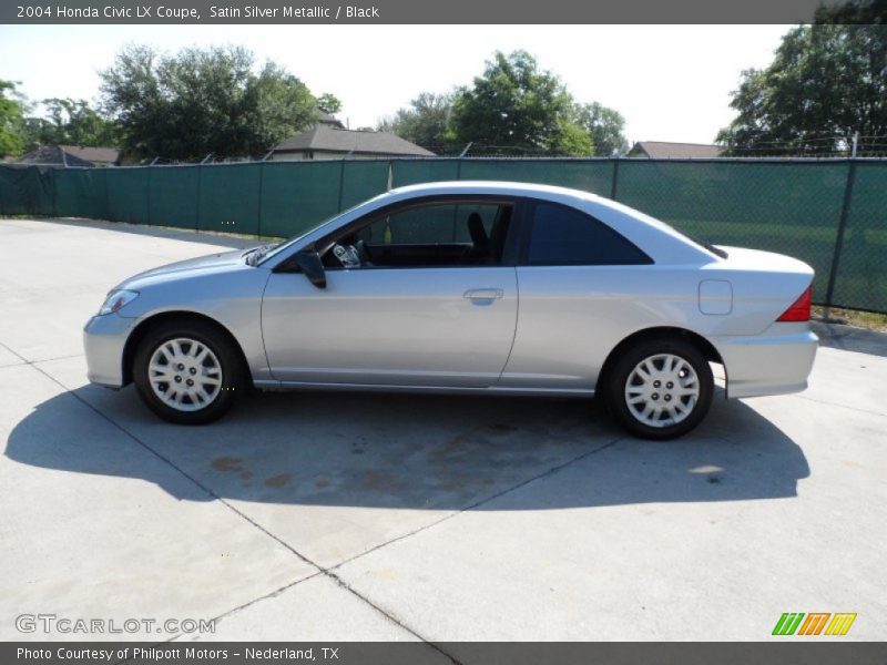 Satin Silver Metallic / Black 2004 Honda Civic LX Coupe