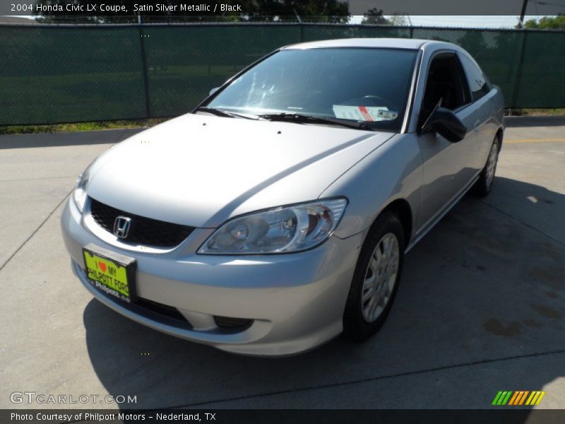 Satin Silver Metallic / Black 2004 Honda Civic LX Coupe