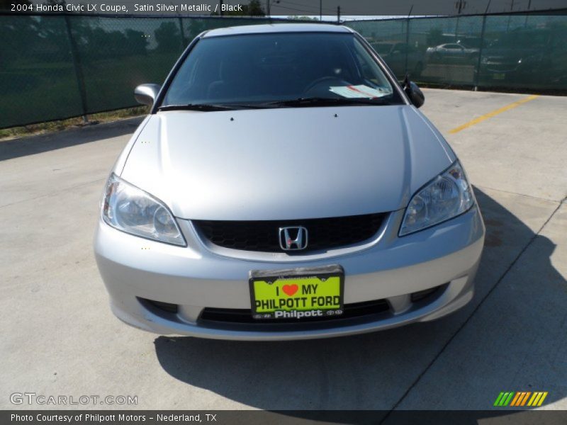 Satin Silver Metallic / Black 2004 Honda Civic LX Coupe
