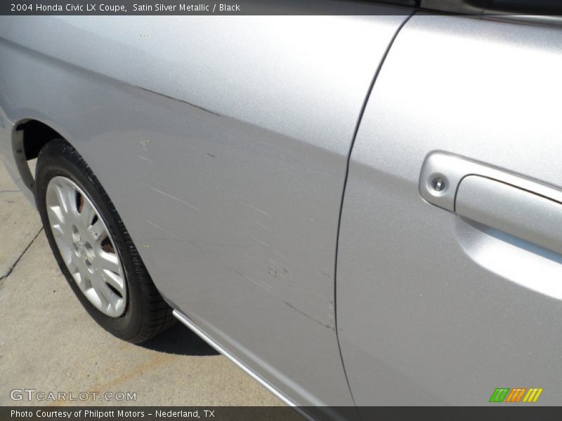 Satin Silver Metallic / Black 2004 Honda Civic LX Coupe
