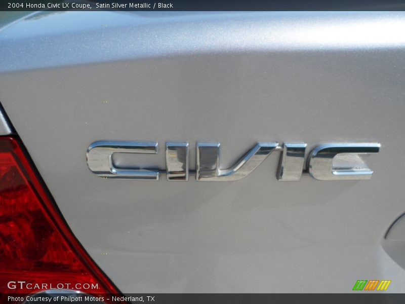 Satin Silver Metallic / Black 2004 Honda Civic LX Coupe