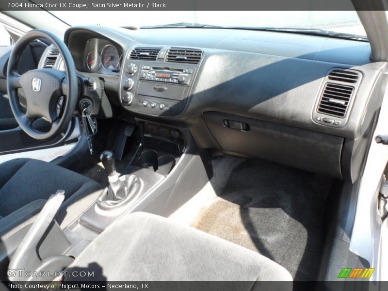 Satin Silver Metallic / Black 2004 Honda Civic LX Coupe