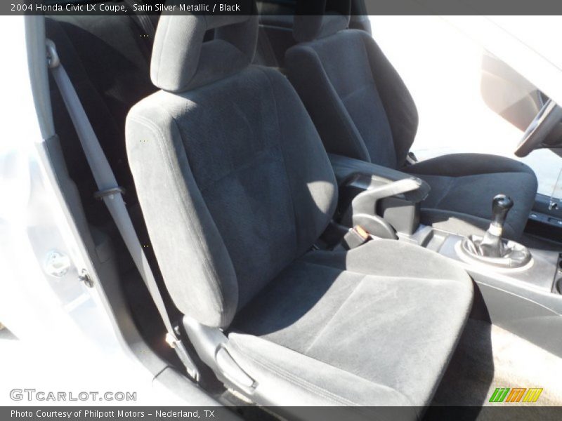 Satin Silver Metallic / Black 2004 Honda Civic LX Coupe