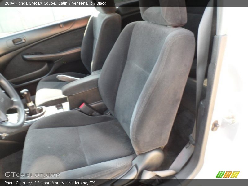 Satin Silver Metallic / Black 2004 Honda Civic LX Coupe