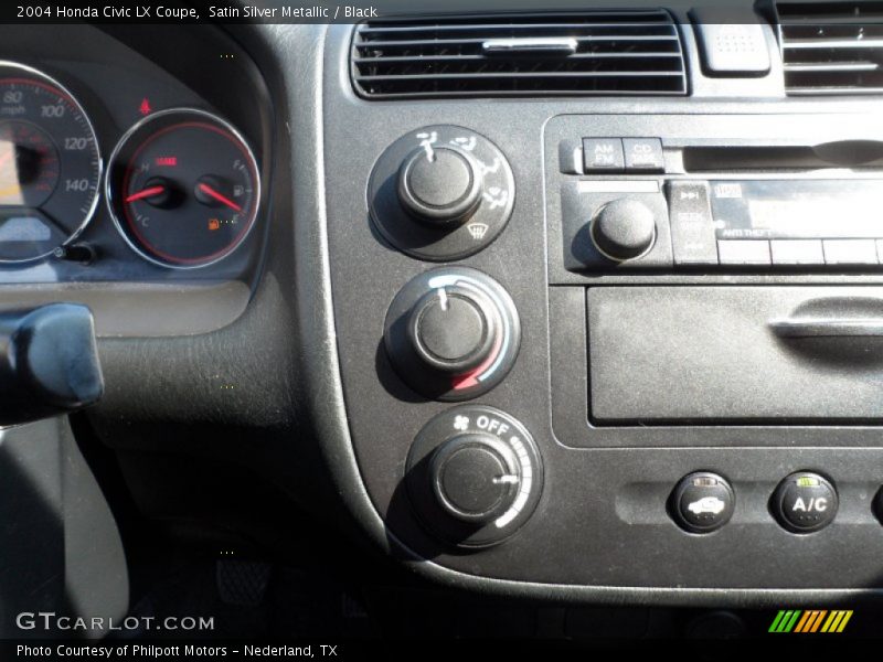 Satin Silver Metallic / Black 2004 Honda Civic LX Coupe