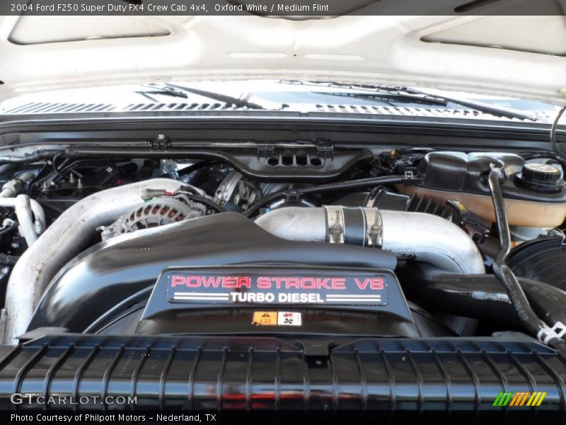 Oxford White / Medium Flint 2004 Ford F250 Super Duty FX4 Crew Cab 4x4