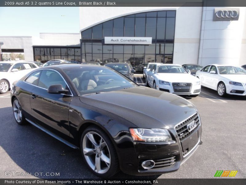 Brilliant Black / Black 2009 Audi A5 3.2 quattro S Line Coupe