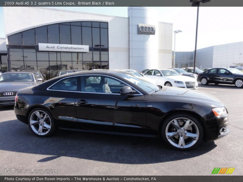 Brilliant Black / Black 2009 Audi A5 3.2 quattro S Line Coupe