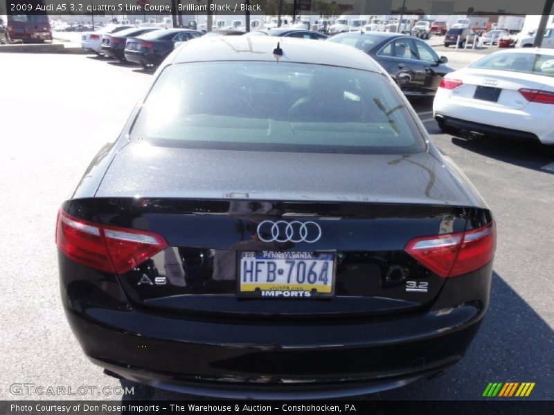 Brilliant Black / Black 2009 Audi A5 3.2 quattro S Line Coupe