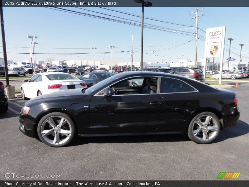 Brilliant Black / Black 2009 Audi A5 3.2 quattro S Line Coupe