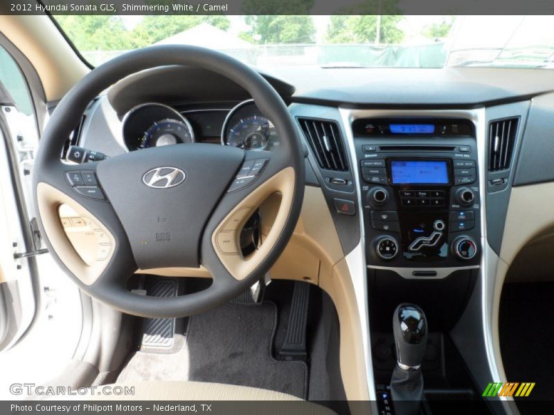 Shimmering White / Camel 2012 Hyundai Sonata GLS