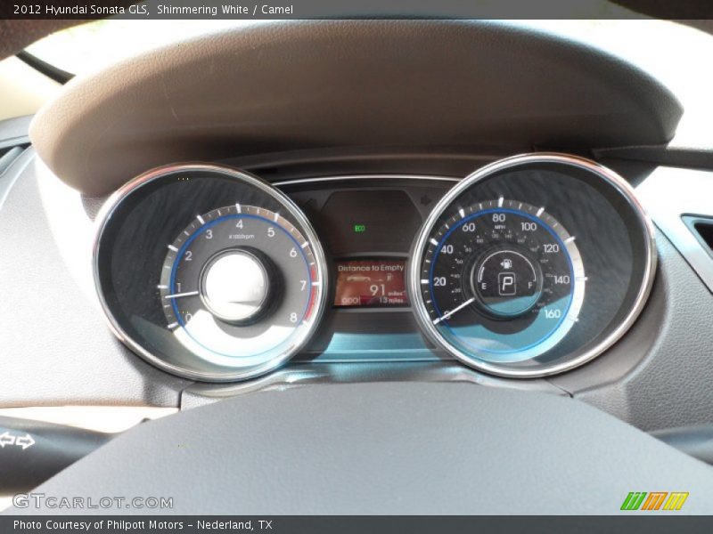 Shimmering White / Camel 2012 Hyundai Sonata GLS