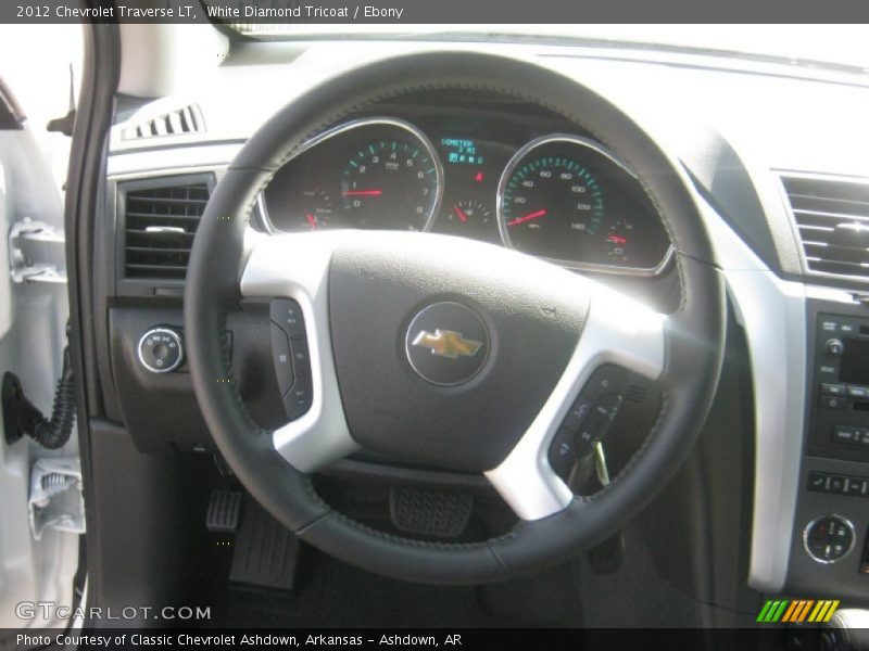 White Diamond Tricoat / Ebony 2012 Chevrolet Traverse LT