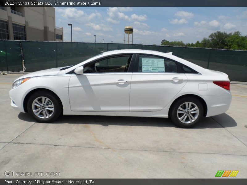 Shimmering White / Camel 2012 Hyundai Sonata GLS