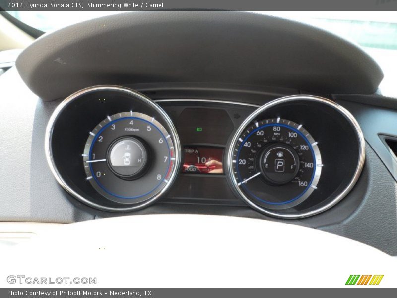 Shimmering White / Camel 2012 Hyundai Sonata GLS