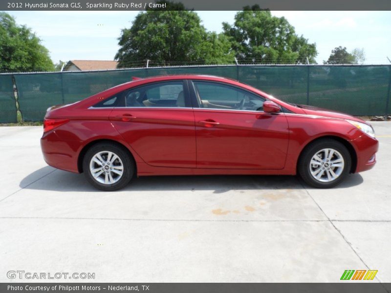 Sparkling Ruby Red / Camel 2012 Hyundai Sonata GLS