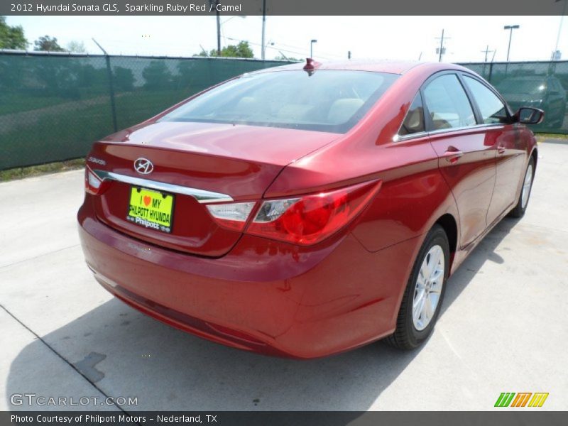 Sparkling Ruby Red / Camel 2012 Hyundai Sonata GLS
