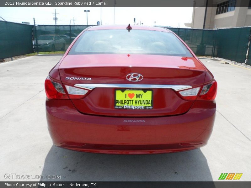 Sparkling Ruby Red / Camel 2012 Hyundai Sonata GLS