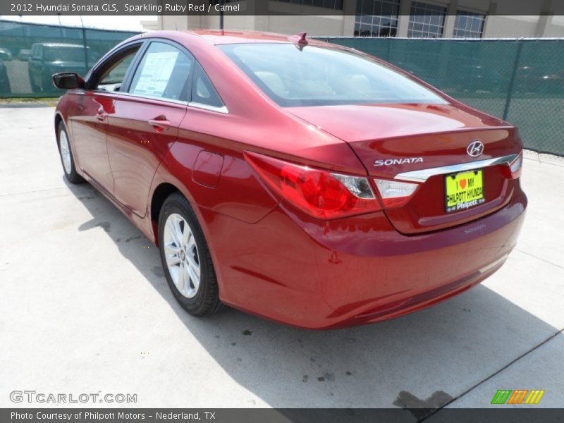 Sparkling Ruby Red / Camel 2012 Hyundai Sonata GLS