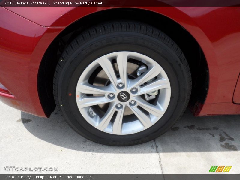 Sparkling Ruby Red / Camel 2012 Hyundai Sonata GLS