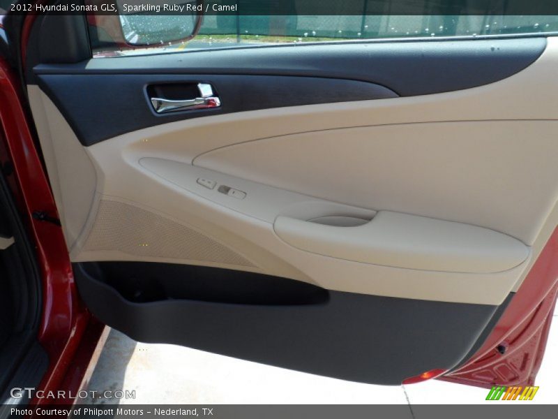 Sparkling Ruby Red / Camel 2012 Hyundai Sonata GLS
