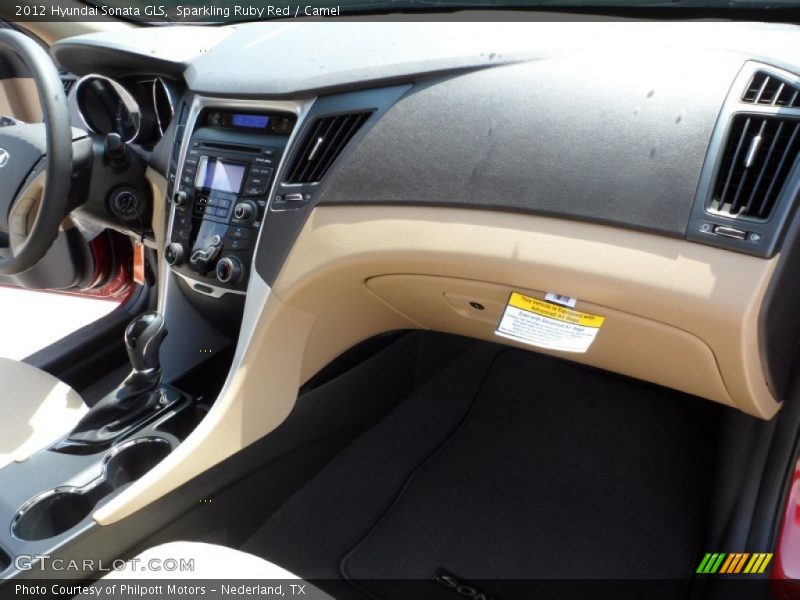 Sparkling Ruby Red / Camel 2012 Hyundai Sonata GLS