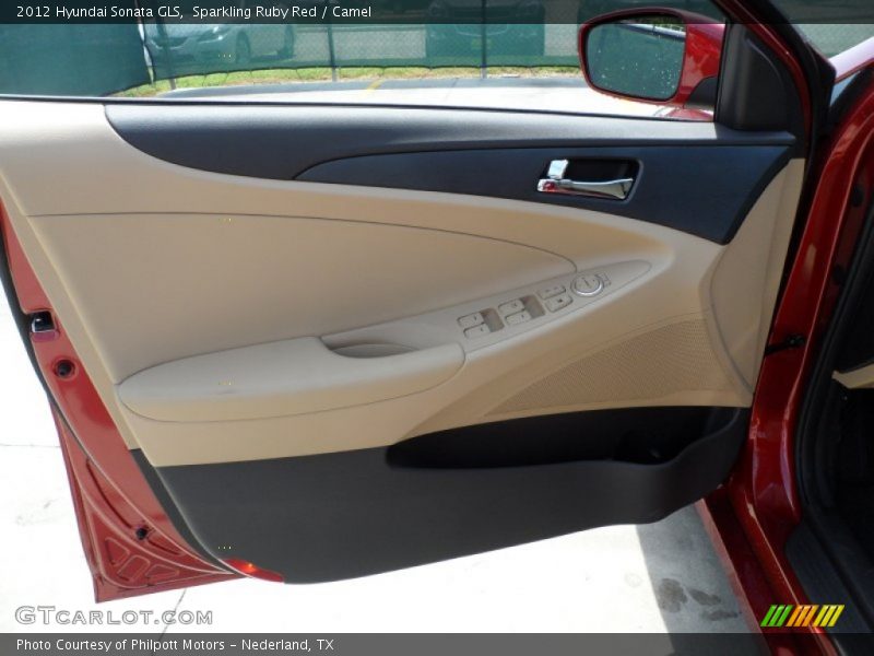 Sparkling Ruby Red / Camel 2012 Hyundai Sonata GLS