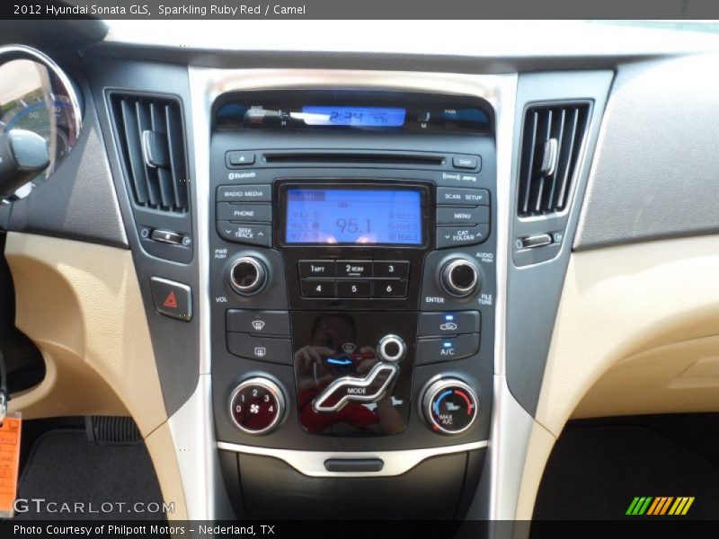 Sparkling Ruby Red / Camel 2012 Hyundai Sonata GLS
