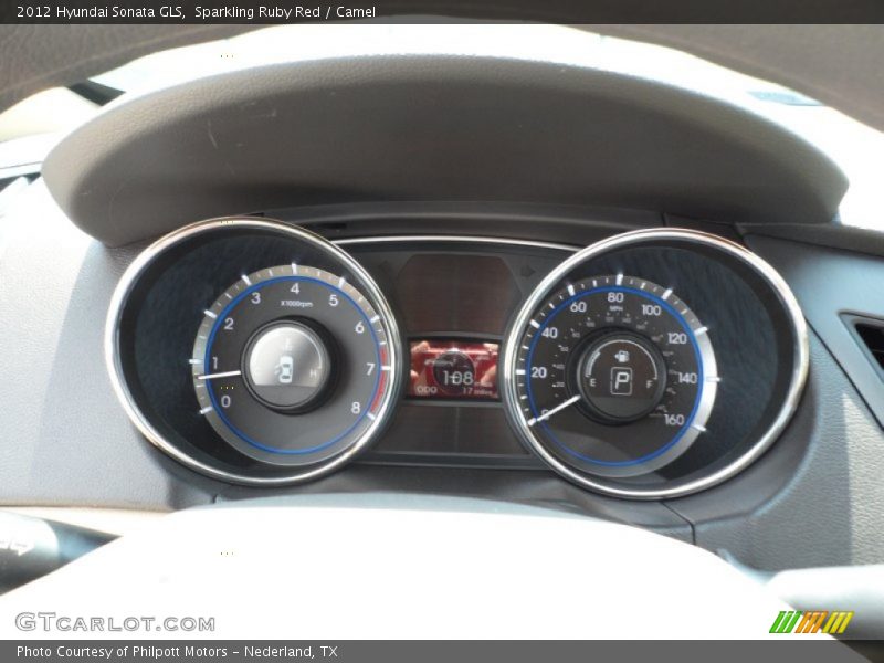 Sparkling Ruby Red / Camel 2012 Hyundai Sonata GLS