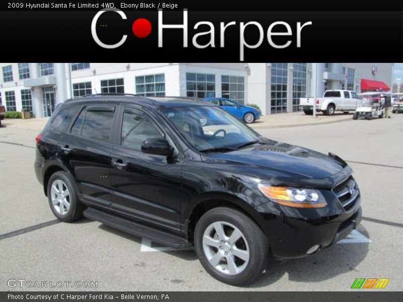 Ebony Black / Beige 2009 Hyundai Santa Fe Limited 4WD