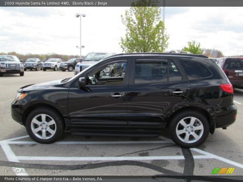 Ebony Black / Beige 2009 Hyundai Santa Fe Limited 4WD