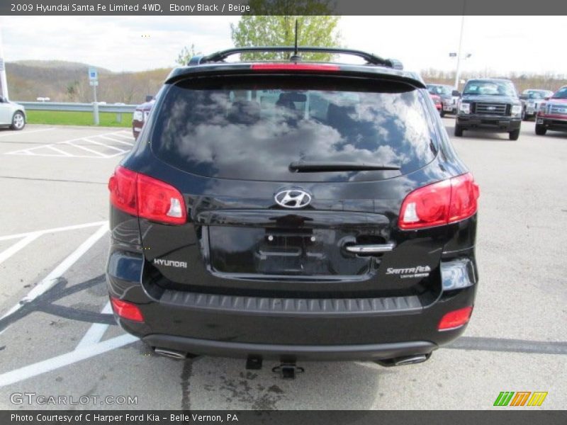 Ebony Black / Beige 2009 Hyundai Santa Fe Limited 4WD
