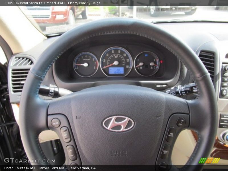 Ebony Black / Beige 2009 Hyundai Santa Fe Limited 4WD