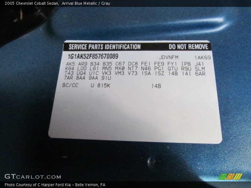 Arrival Blue Metallic / Gray 2005 Chevrolet Cobalt Sedan